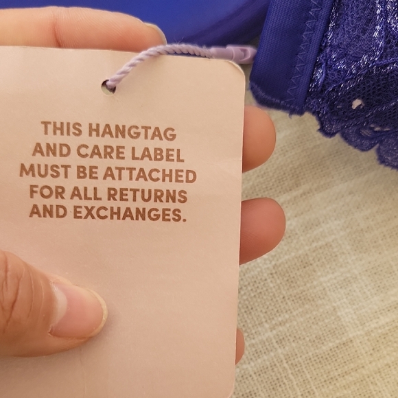 Savage X Fenty Deep Blue Lace Bra Size 40DDD - Picture 3 of 7